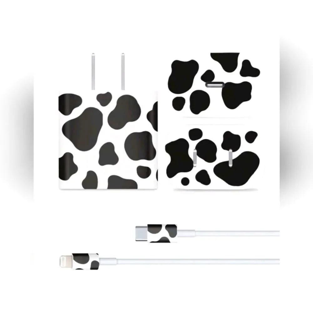 💕$1 Bundled Pattern Data Cable & Charger Head Sticker